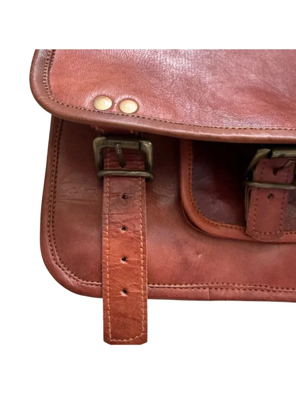 Men's Satchel Messenger HandBag Brown Leather Vintage Laptop Briefcase School